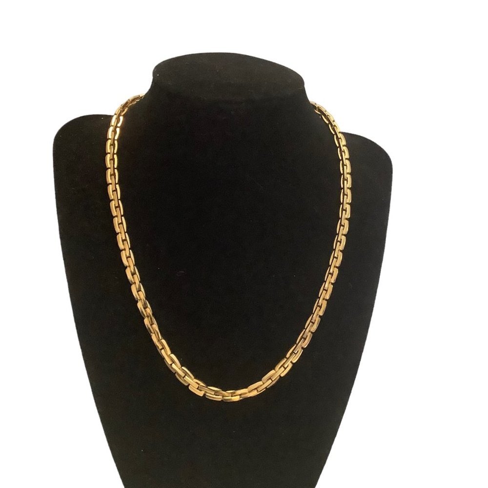 Vtg Napier Gold Tone Thick Cable Chain Statement Necklace Signed Jewelry 18"